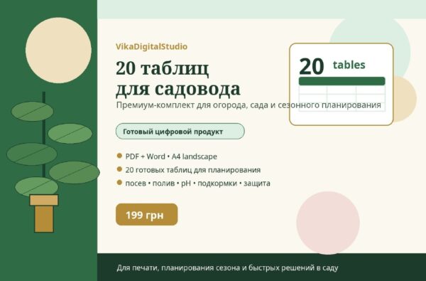 Комплект "20 таблиц для садовника"