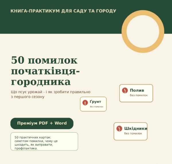 Книга «50 помилок початківця-городника»