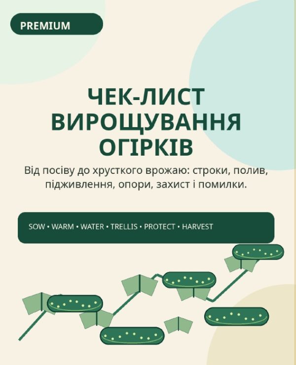 Чек-лист заходів щодо вирощування огірків