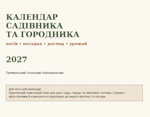 Календар садівника та городника PREMIUM
