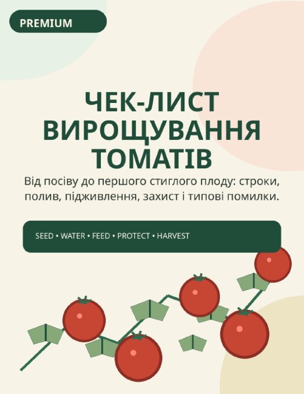 Чек-лист заходів щодо вирощування томатів